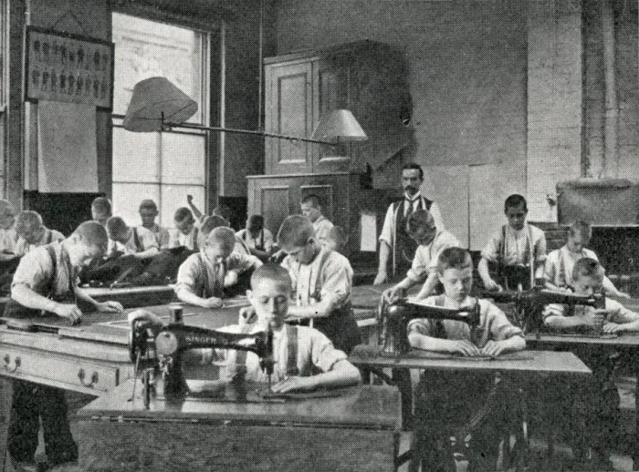 Framed Print : Highbury Truant School, London - Tailoring Class Framed Print : Highbury Truant School, London - Tailoring Class
