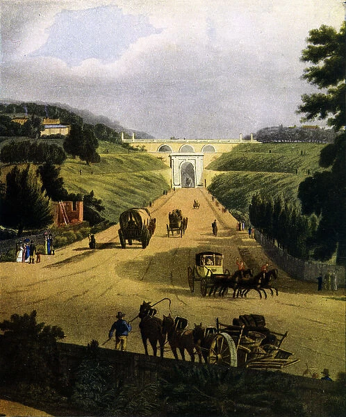 Highgate Archway in the early 19th century