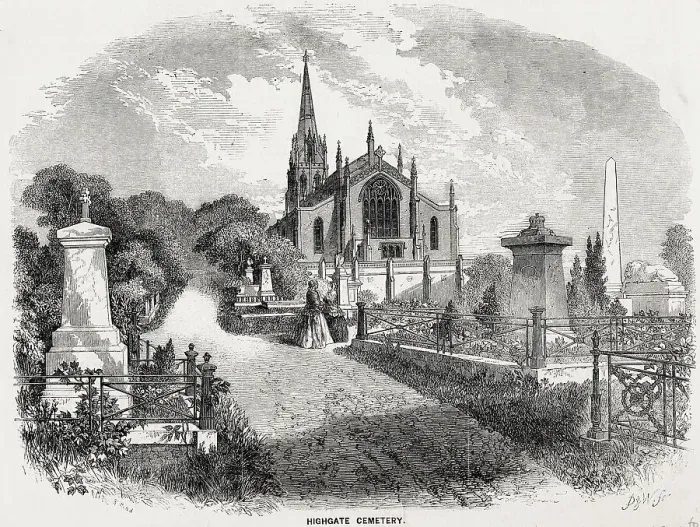 Framed Print : Highgate Cemetery and St Michael's Church, North London Framed Print : Highgate Cemetery and St Michael's Church, North London