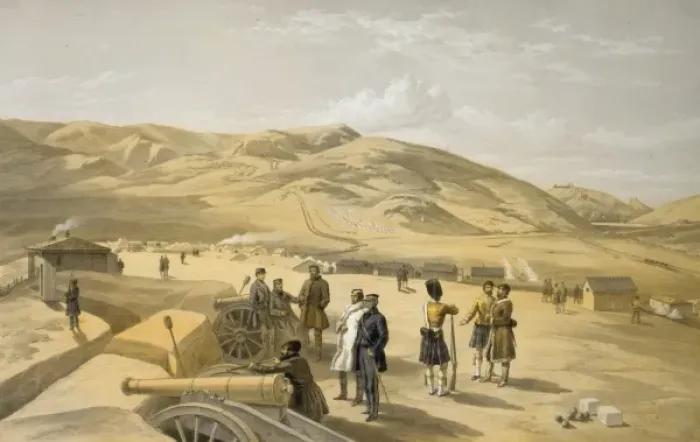 Framed Print : Highland Brigade camp, looking south Framed Print : Highland Brigade camp, looking south