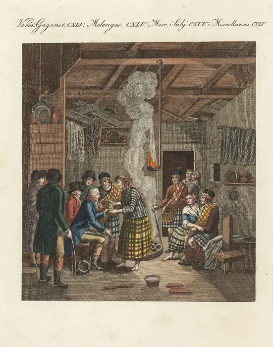 Framed Print : Highlanders of Scotland in a hovel, 1797 Framed Print : Highlanders of Scotland in a hovel, 1797