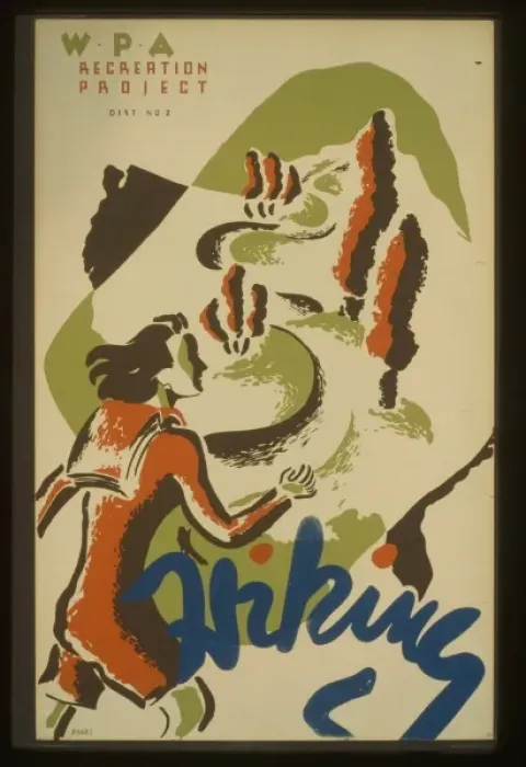 Framed Print : Hiking WPA recreation project - Dist. no. 2 Framed Print : Hiking WPA recreation project - Dist. no. 2