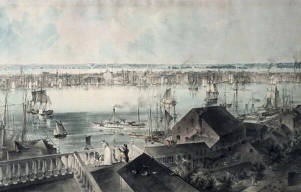 HILL, John William (1812-1879). View of New York
