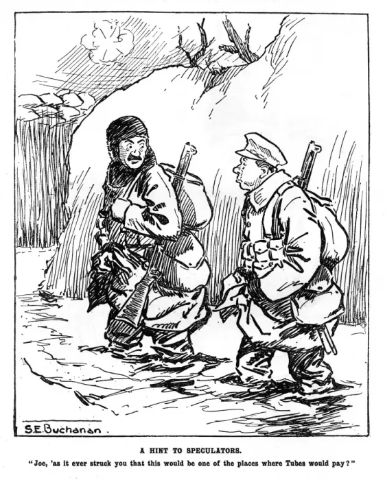 Framed Print : A Hint to Speculators, trench humour, WW1 Framed Print : A Hint to Speculators, trench humour, WW1