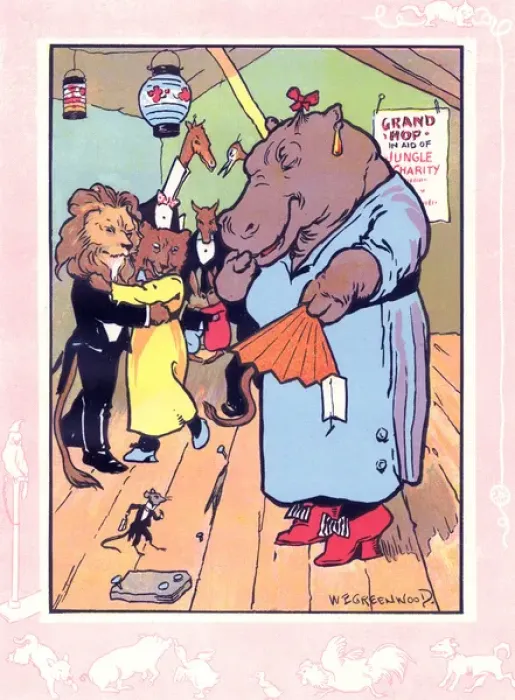 Framed Print : Hippo, mouse, lion and others at a dance Framed Print : Hippo, mouse, lion and others at a dance