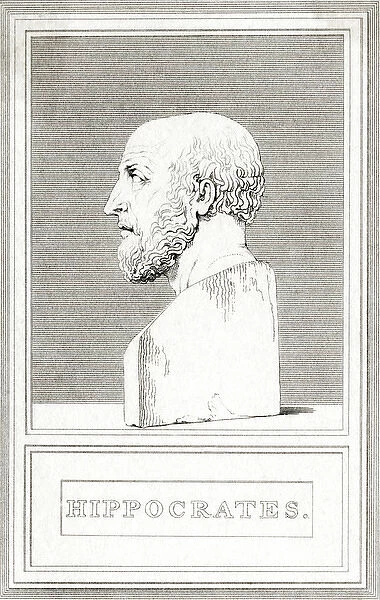 Hippocrates  /  Cooke. HIPPOCRATES. Greek medical: portrait bust Date: 460 - 357BC