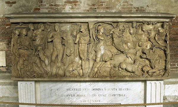Hippolytus and Phaedra sarcophagus. Late Roman Style. Cemete