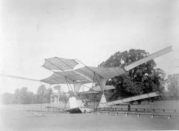 Framed Print : Hiram Maxims flying machine at Baldwyns Park Kent Framed Print : Hiram Maxims flying machine at Baldwyns Park Kent