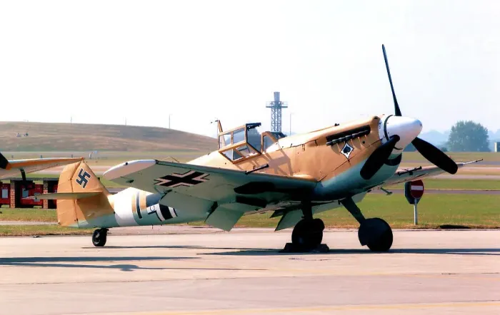 Framed Print : Hispano HA.1112-M1L Buchon G-AWHE / Black 1 Framed Print : Hispano HA.1112-M1L Buchon G-AWHE / Black 1