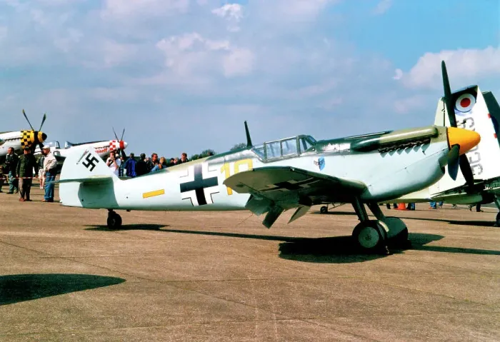 Framed Print : Hispano HA.1112-M1L Buchon G-BWUE Framed Print : Hispano HA.1112-M1L Buchon G-BWUE