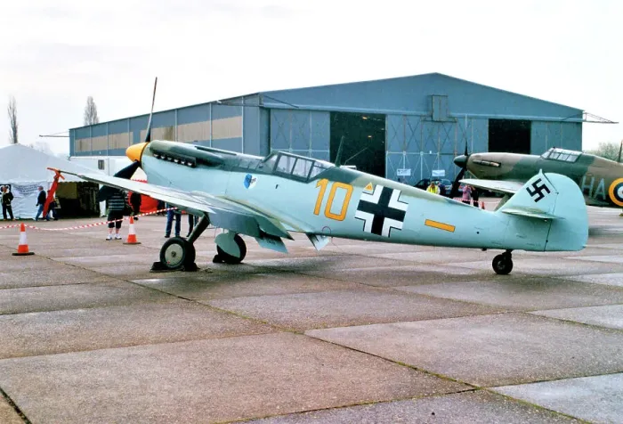 Framed Print : Hispano HA.1112-M1L Buchon G-BWUE Framed Print : Hispano HA.1112-M1L Buchon G-BWUE