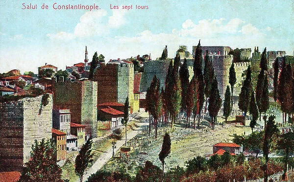 The Historic ancient City walls of Constantinople