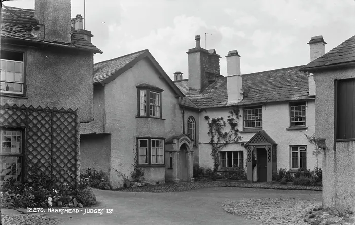 Framed Print : Historic Courtyard in Hawkshead Framed Print : Historic Courtyard in Hawkshead