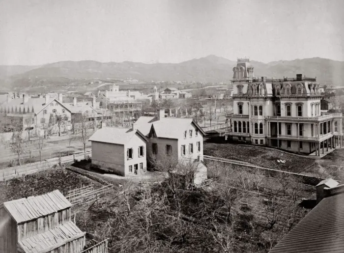 Framed Print : Historic Houses, Salt Lake City, Mormon religion