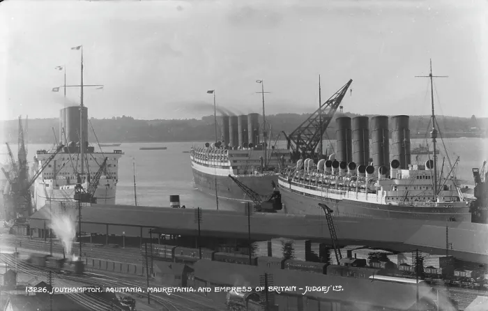 Framed Print : Historic Ocean Liners at Southampton Dock Framed Print : Historic Ocean Liners at Southampton Dock
