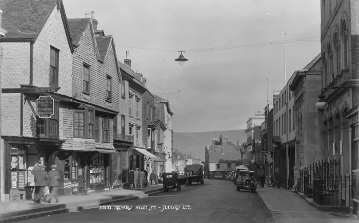 Framed Print : Historic View of Lewes High Street Framed Print : Historic View of Lewes High Street