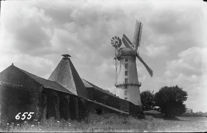 Framed Print : Historic Windmill and Barns Framed Print : Historic Windmill and Barns