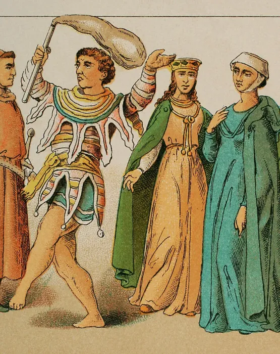 Framed Print : History of England, 1200. Buffoon and ladies Framed Print : History of England, 1200. Buffoon and ladies