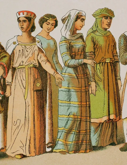 Framed Print : History of France, 1100. Noble ladies Framed Print : History of France, 1100. Noble ladies