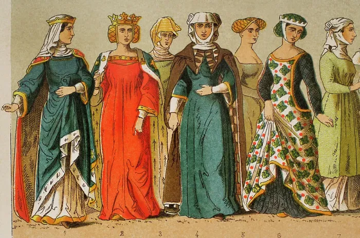Framed Print : History of France. 1300. From left to right: queens Framed Print : History of France. 1300. From left to right: queens