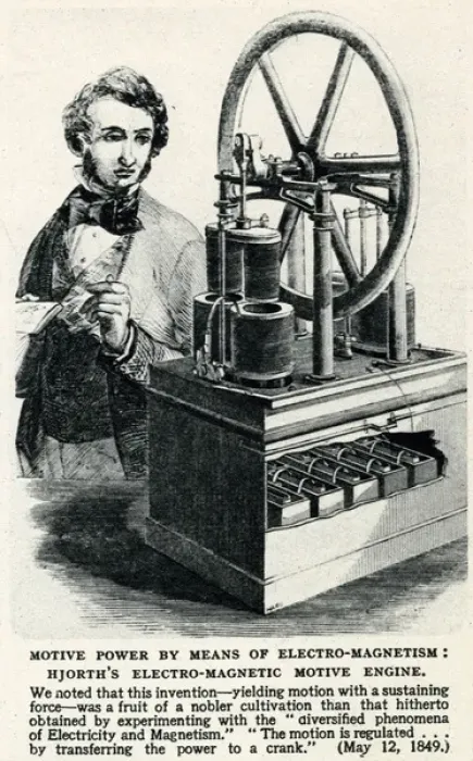 Framed Print : Hjorths electro-magnetic motive engine 1849 Framed Print : Hjorths electro-magnetic motive engine 1849