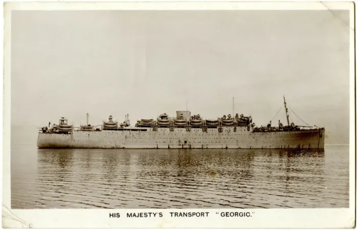 Framed Print : HM Transport ship Georgic, WW2 Framed Print : HM Transport ship Georgic, WW2