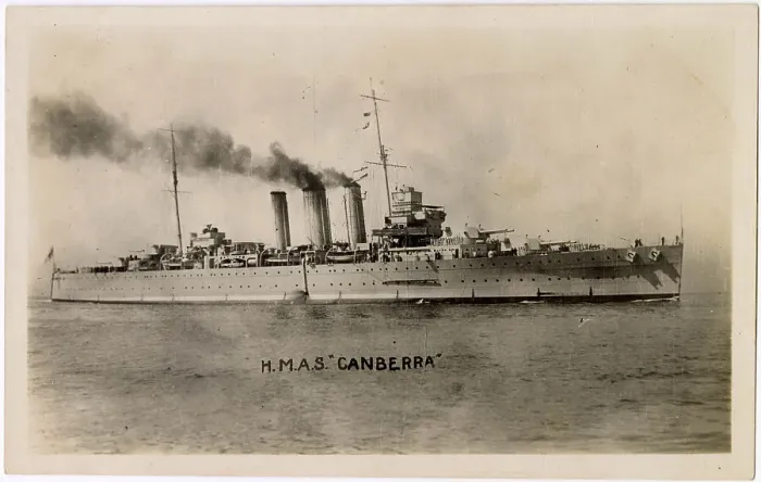 Framed Print : HMAS Canberra Kent Class cruiser D33, commissioned 1928 Date: 1923