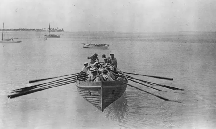 Framed Print : HMAS Sydney landing party, Direction Island, WW1 Framed Print : HMAS Sydney landing party, Direction Island, WW1