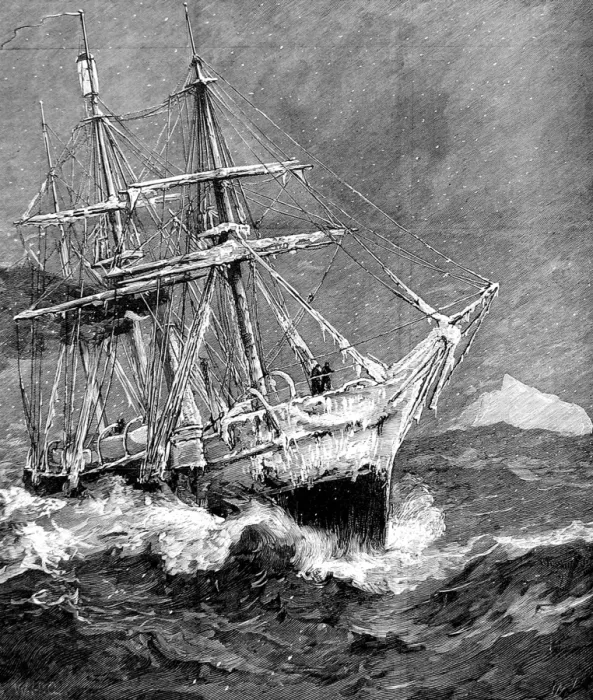 Framed Print : HMS Alert in the North Atlantic, 1876 Framed Print : HMS Alert in the North Atlantic, 1876