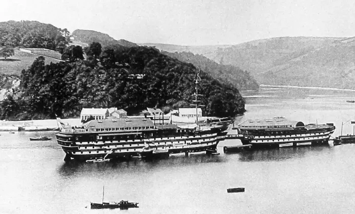 Framed Print : HMS Britannia and Hindostan training ship at Dartmouth Framed Print : HMS Britannia and Hindostan training ship at Dartmouth