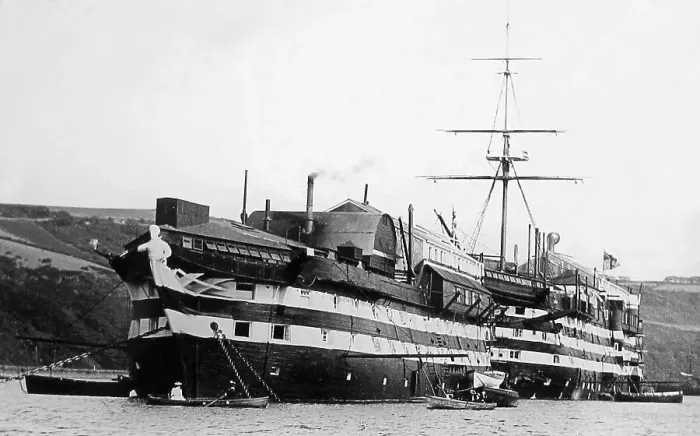 Framed Print : HMS Britannia and Hindostan Training Ship Victorian period Framed Print : HMS Britannia and Hindostan Training Ship Victorian period