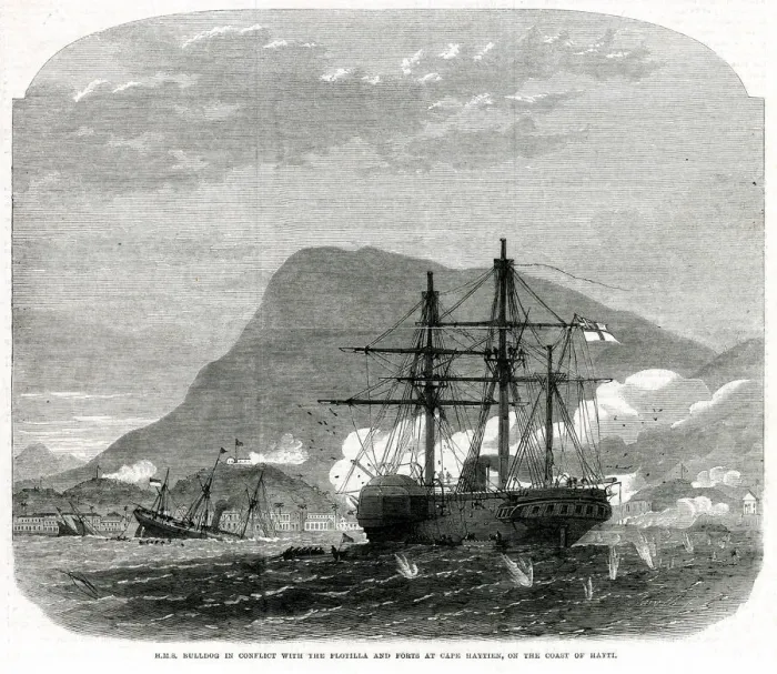 Framed Print : HMS Bulldog in conflict at Cap-Haitien Framed Print : HMS Bulldog in conflict at Cap-Haitien