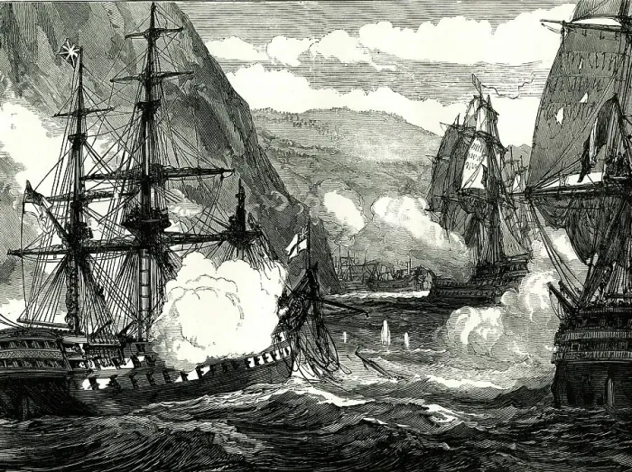 Framed Print : HMS Centaur at the Diamond Rock, Martinique, West Indies Framed Print : HMS Centaur at the Diamond Rock, Martinique, West Indies