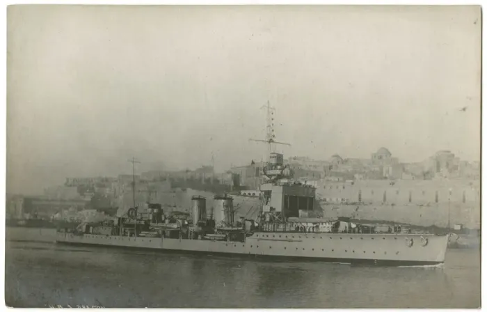 Framed Print : HMS Dragon, British light cruiser, at Malta Framed Print : HMS Dragon, British light cruiser, at Malta