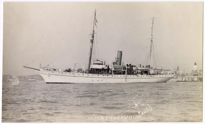 Framed Print : HMS Endeavour, British steam yacht, surveying ship, based at North Island, New Zealand Date: late 1930s Framed Print : HMS Endeavour, British steam yacht, surveying ship, based at North Island, New Zealand Date: late 1930s