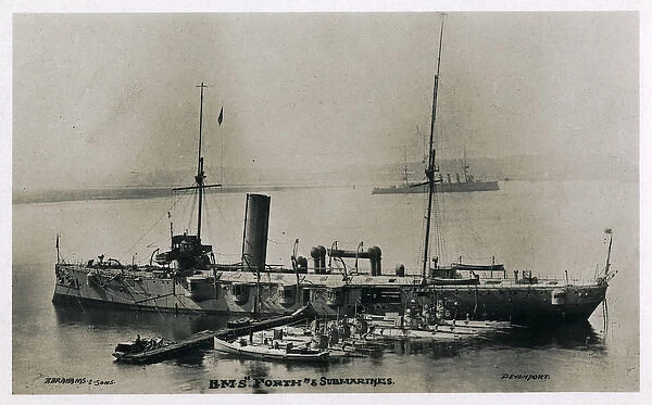 HMS Forth in Devonport with submarines