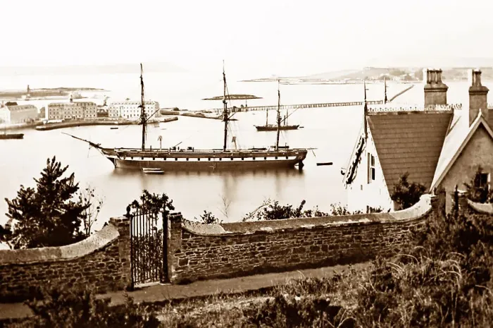 Framed Print : HMS Frigate Mersey Queenstown harbour, Ireland