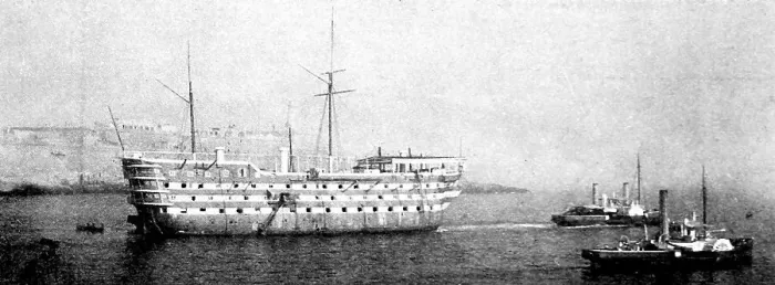 Framed Print : HMS Hibernia at Malta, 1902 Framed Print : HMS Hibernia at Malta, 1902