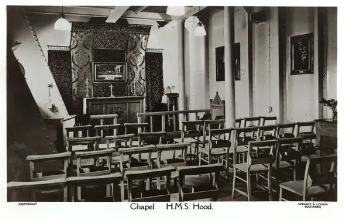 Framed Print : HMS Hood. The Chapel on HMS Hood, battlecruiser Date: 1930s Framed Print : HMS Hood. The Chapel on HMS Hood, battlecruiser Date: 1930s