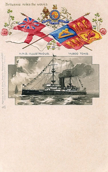 HMS Illustrious - Patriotic British Naval postcard