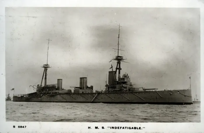 Framed Print : HMS Indefatigable, British battle cruiser Framed Print : HMS Indefatigable, British battle cruiser