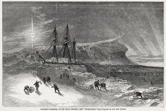Framed Print : HMS Investigator, one of the ships in the Ross Arctic expedition Framed Print : HMS Investigator, one of the ships in the Ross Arctic expedition