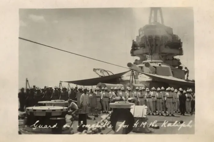 Framed Print : HMS Marlborough - Forecastle Guard awaiting Sultans arrival Framed Print : HMS Marlborough - Forecastle Guard awaiting Sultans arrival