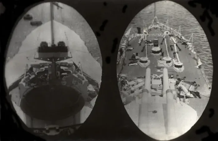 Framed Print : HMS Marlborough - Funnel and View from Forecastle Framed Print : HMS Marlborough - Funnel and View from Forecastle
