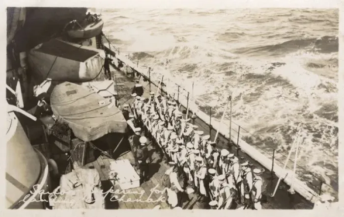 Framed Print : HMS Marlborough - Sailors preparing to land at Canakkale Framed Print : HMS Marlborough - Sailors preparing to land at Canakkale