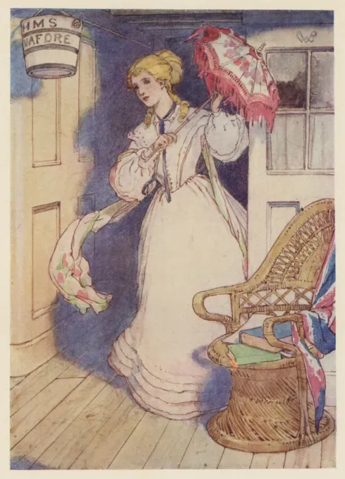 Framed Print : HMS Pinafore, Josephine Corcoran on deck Framed Print : HMS Pinafore, Josephine Corcoran on deck