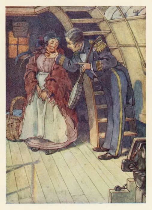 Framed Print : HMS Pinafore, Little Buttercup and the captain Framed Print : HMS Pinafore, Little Buttercup and the captain
