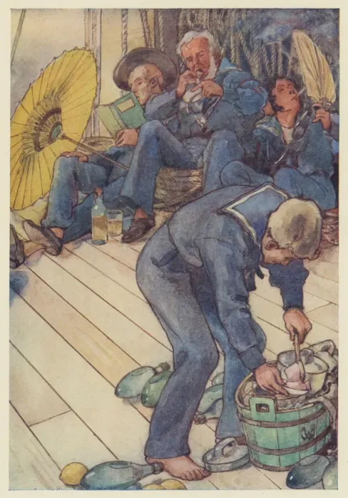 Framed Print : HMS Pinafore, sailors on board deck Framed Print : HMS Pinafore, sailors on board deck