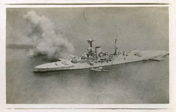 HMS Ramillies bombarding Turkish positions