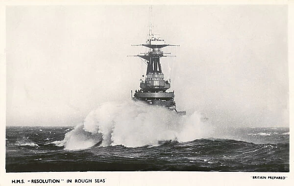 HMS Resolution in rough seas
